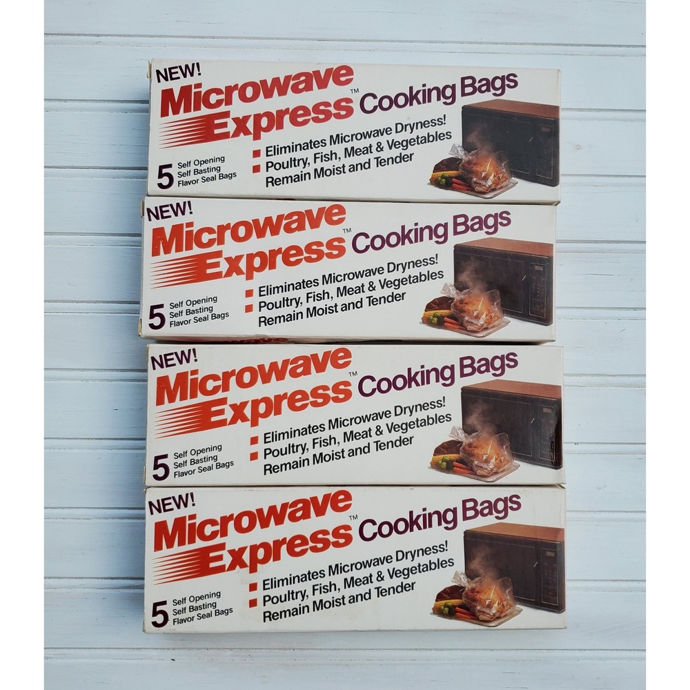 Lot of 4 Microwave Express Cooking Bags 20 Total Self Basting Flavor Seal Bag